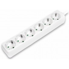 Pikendusjuhe Quattro, 6x 2P+E Schuko 3600W 16A 250VAC, 3m kaabel 3x 1.5mm²